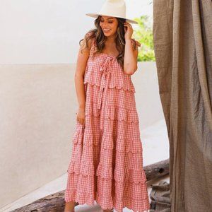 BuddyLove Landon Tie-Shoulder Maxi Dress Small